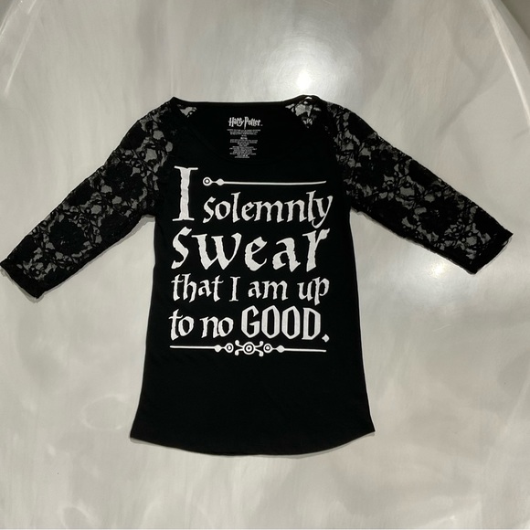 Harry Potter sz15 Juniors (7/9) M Top with Lace Sleeves EUC Warner Bros.SALES ❗️ - Picture 8 of 10